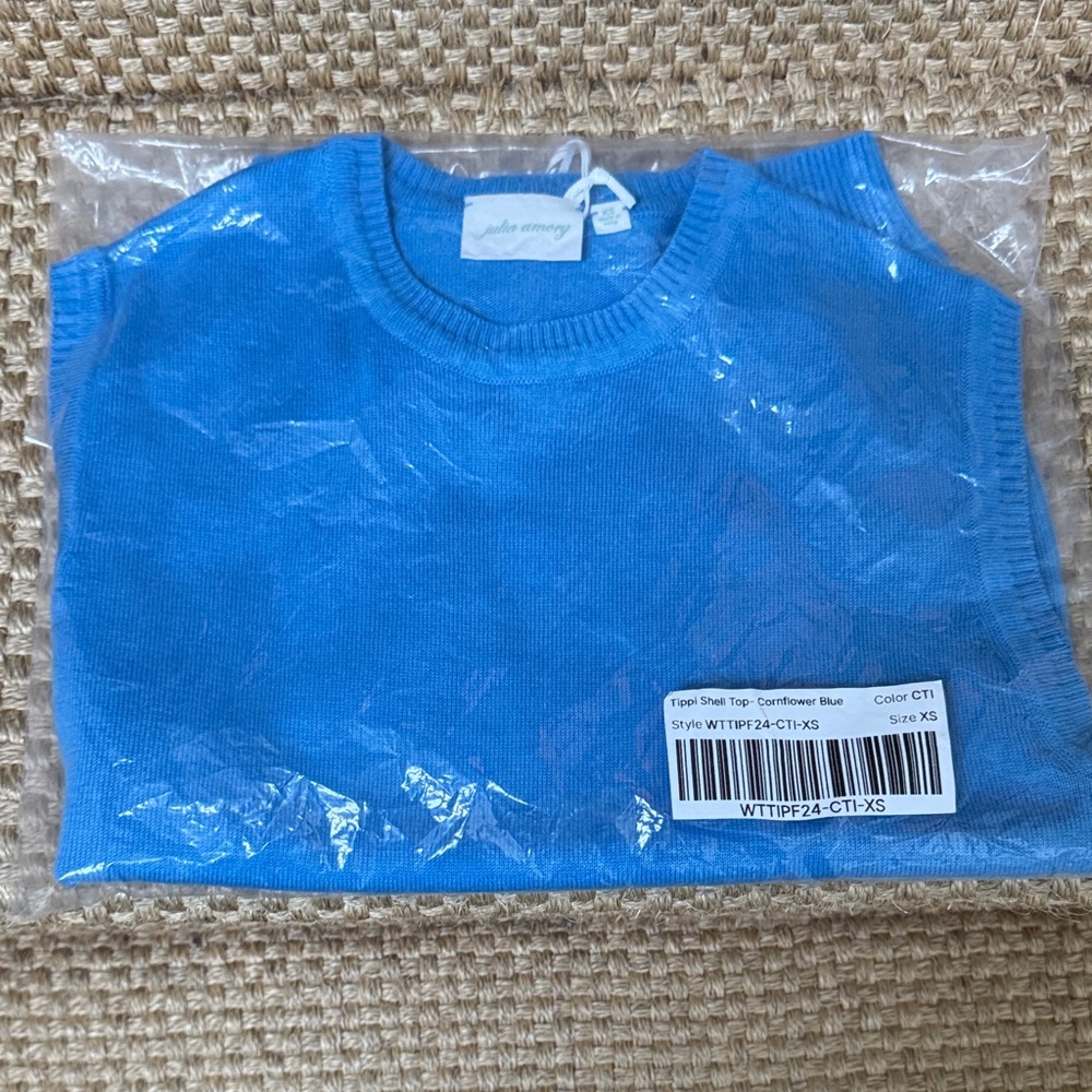 Julia Amory Cornflower Blue Tippi Sleeveless Knit Top - Picture 3 of 7